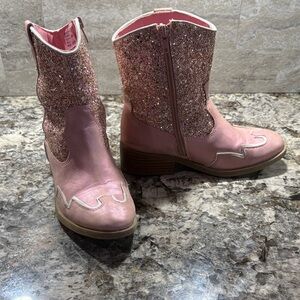 Pink Glitter Cowboy Boots